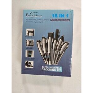 New Brightup Men's Rechargeable Hair Clippers 18-1 Super Beard Grooming Kit